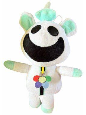 CraftyCorn White Plush Toy With Multicolor Flower Design From The Smiling Critte